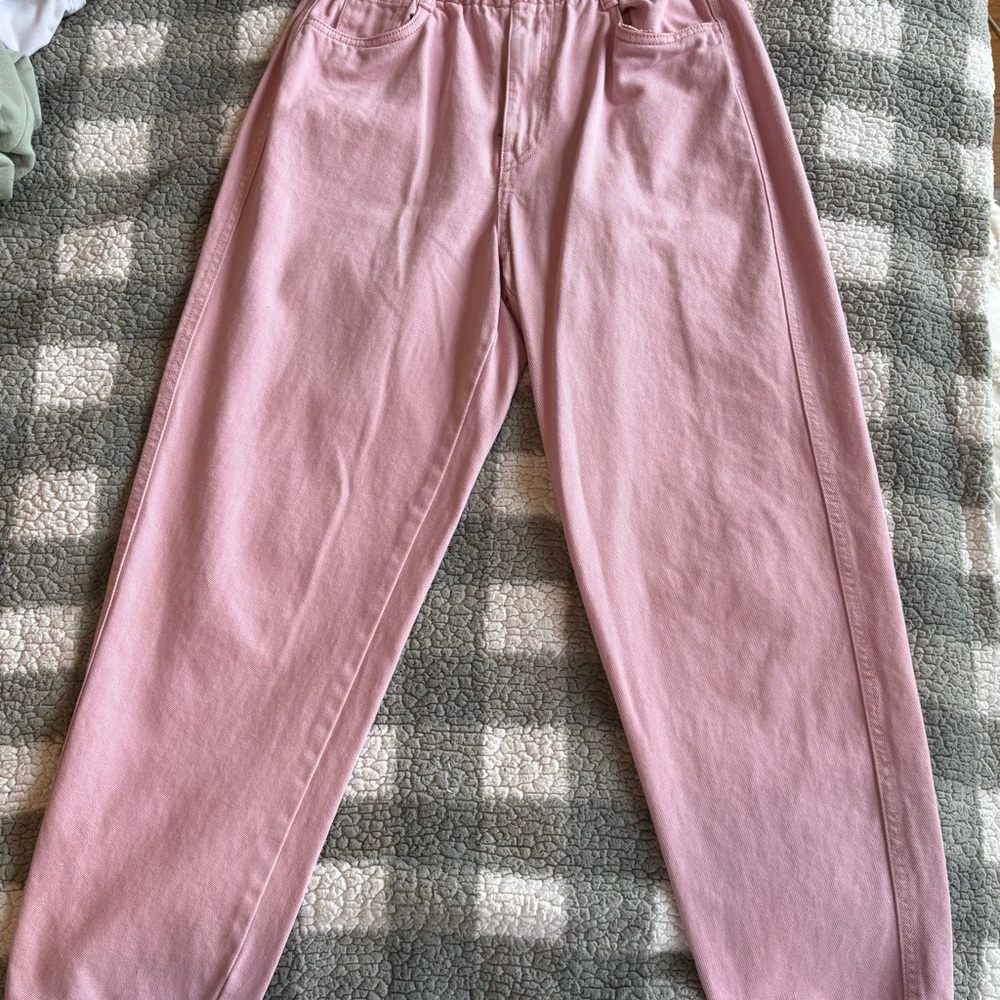 H&M Light Pink Straight Leg Jeans
